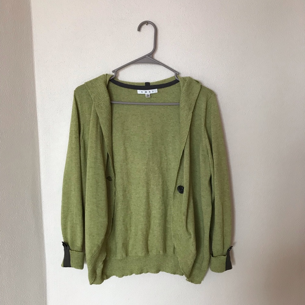 CAbi single button hooded cardigan